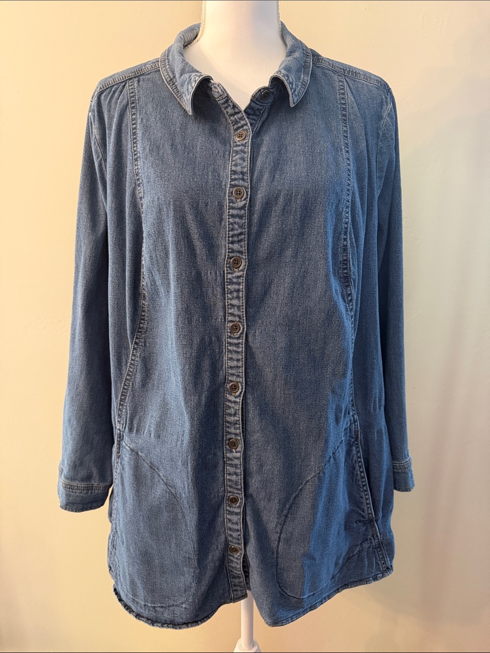 D&Co Women's 2XP Long Sleeve Jean Shirt